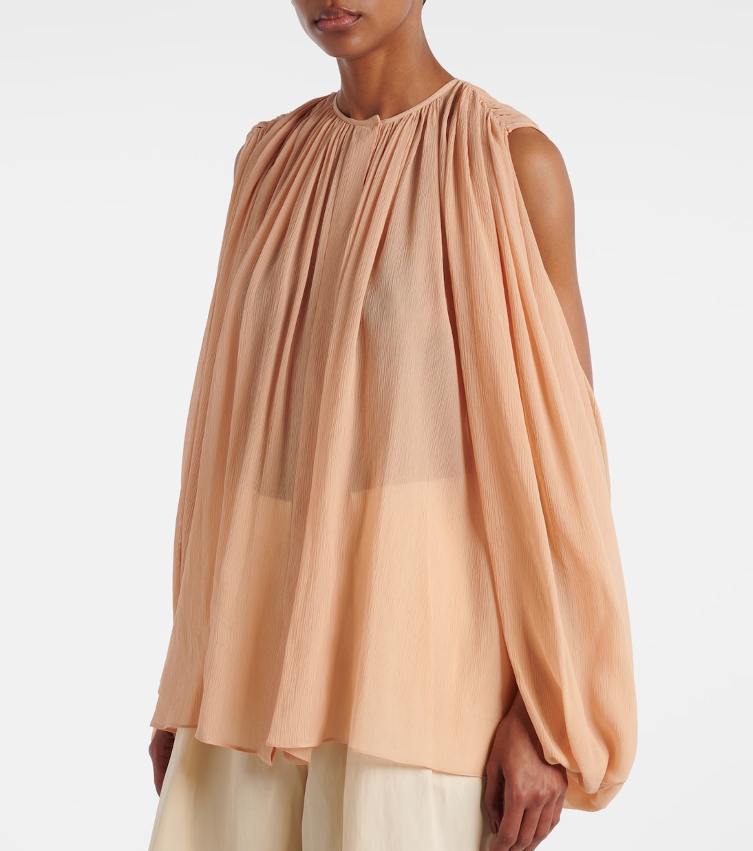 Draped silk chiffon blouse | Stella McCartney