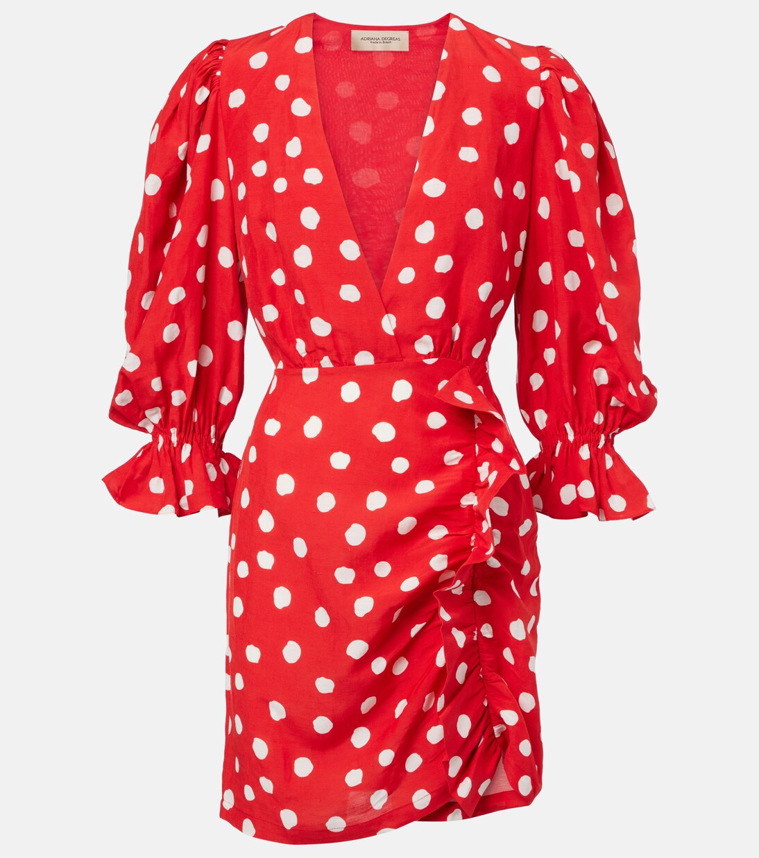 Polka-dot ruffled minidress  | Adriana Degreas