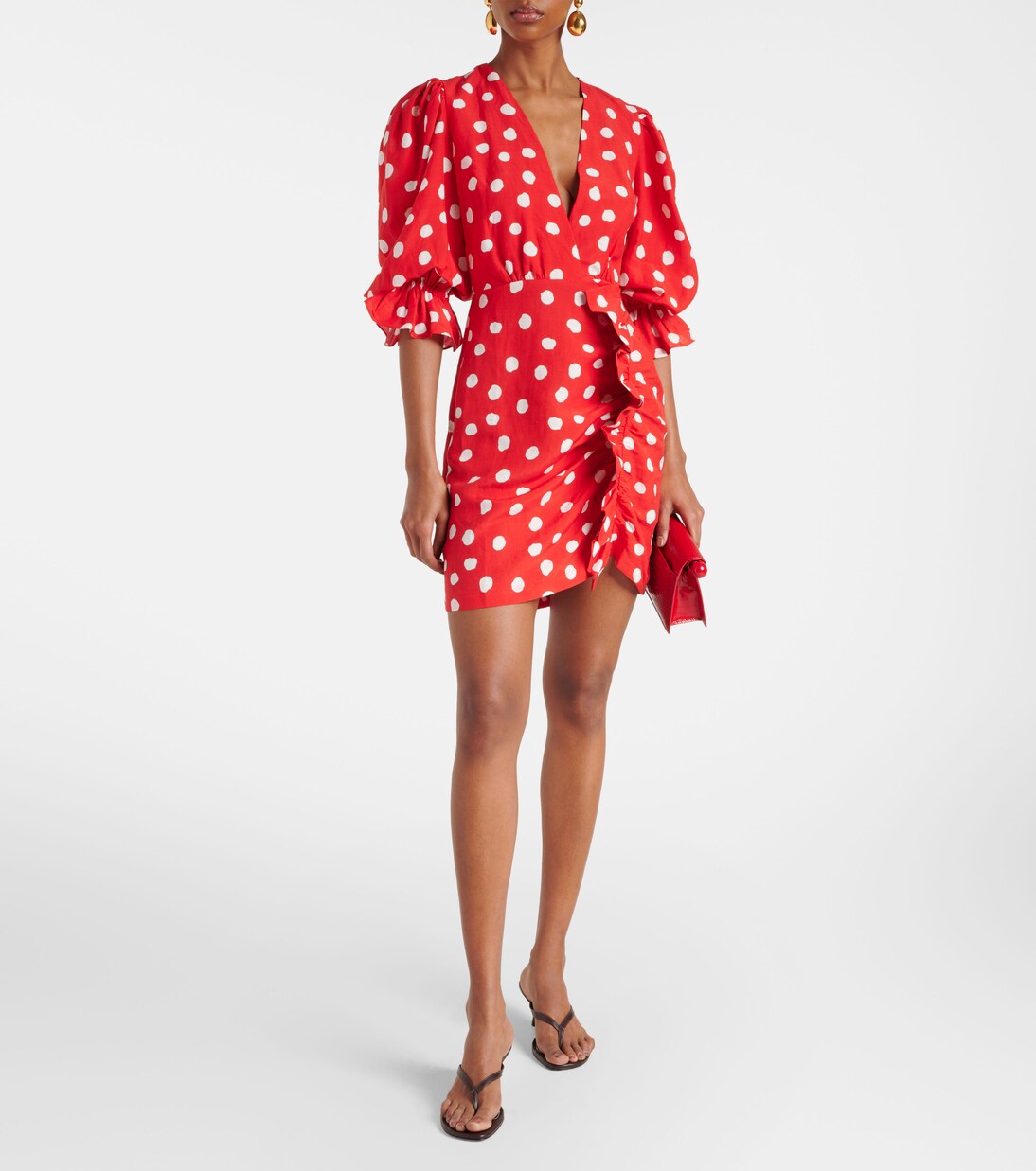 Polka-dot ruffled minidress  | Adriana Degreas