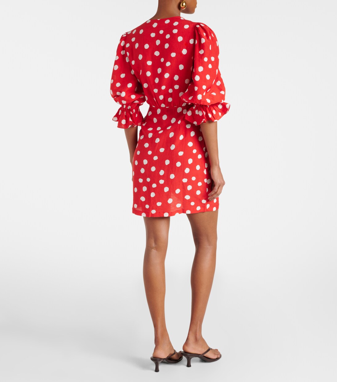 Polka-dot ruffled minidress  | Adriana Degreas