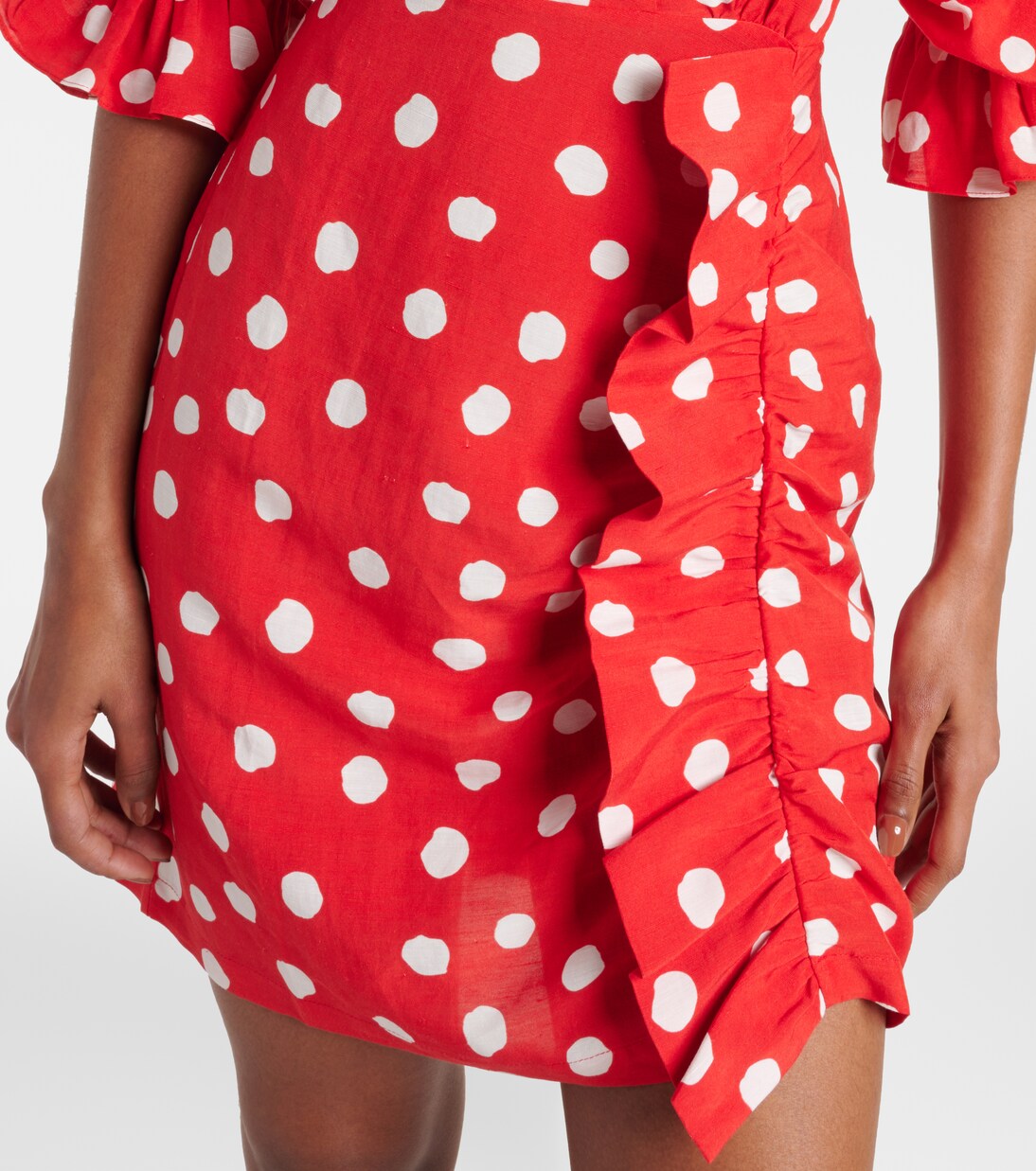 Polka-dot ruffled minidress  | Adriana Degreas