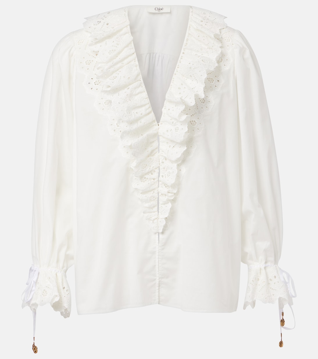 Broderie anglaise cotton voile blouse | Chloé