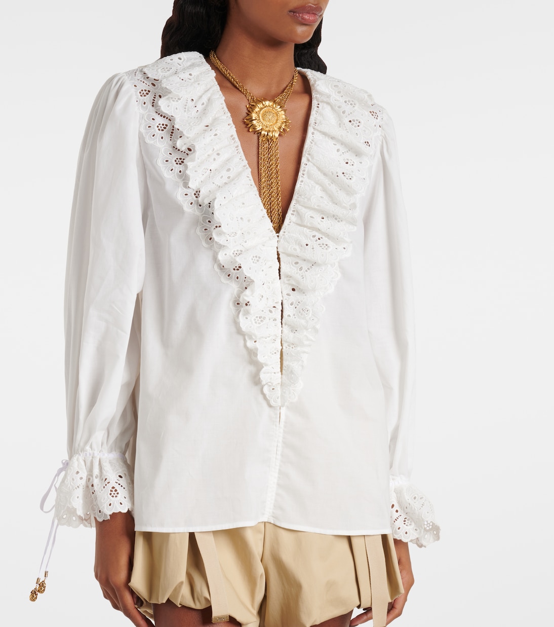 Broderie anglaise cotton voile blouse | Chloé