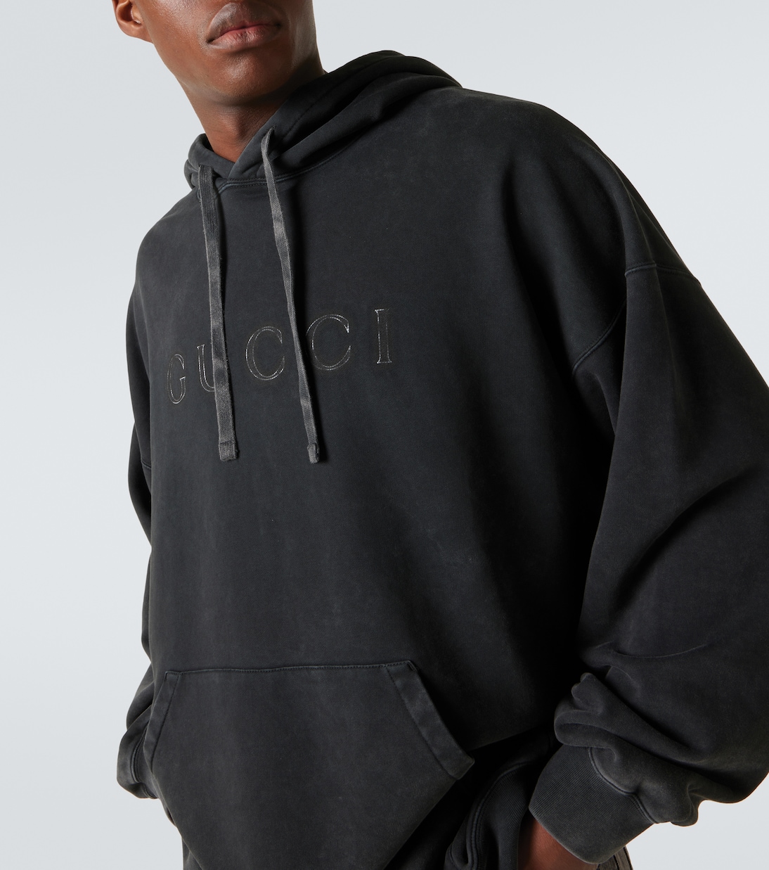 Felpa con cappuccio in cotone con stampa | Gucci