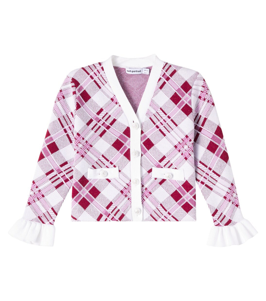 Ruffled checked cardigan | Self-Portrait Kids