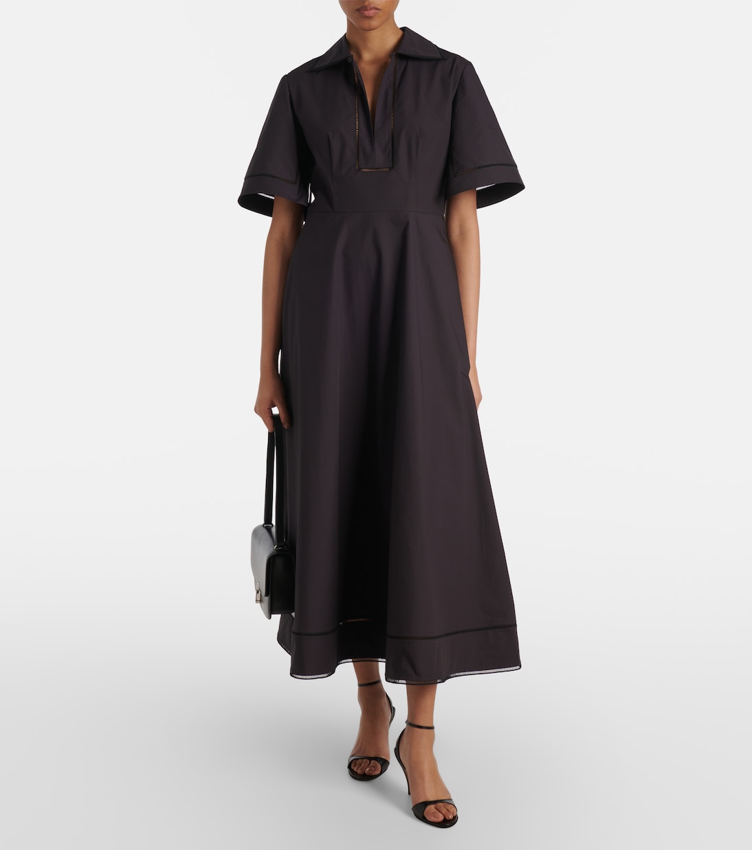 Vestido midi de popelín de algodón | Róhe