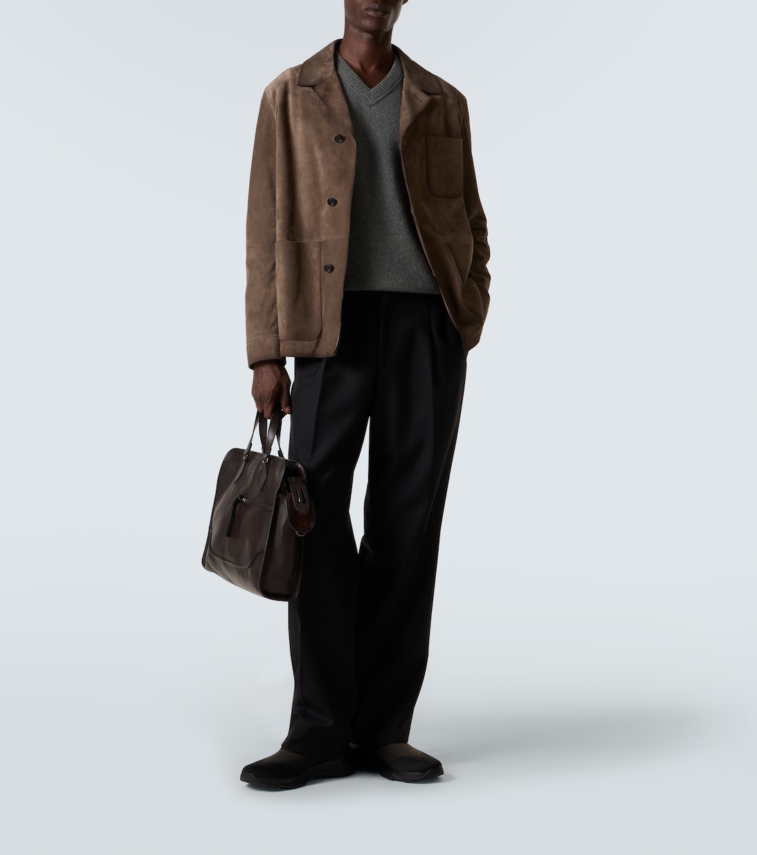 Shadow leather-trimmed sneakers | Berluti