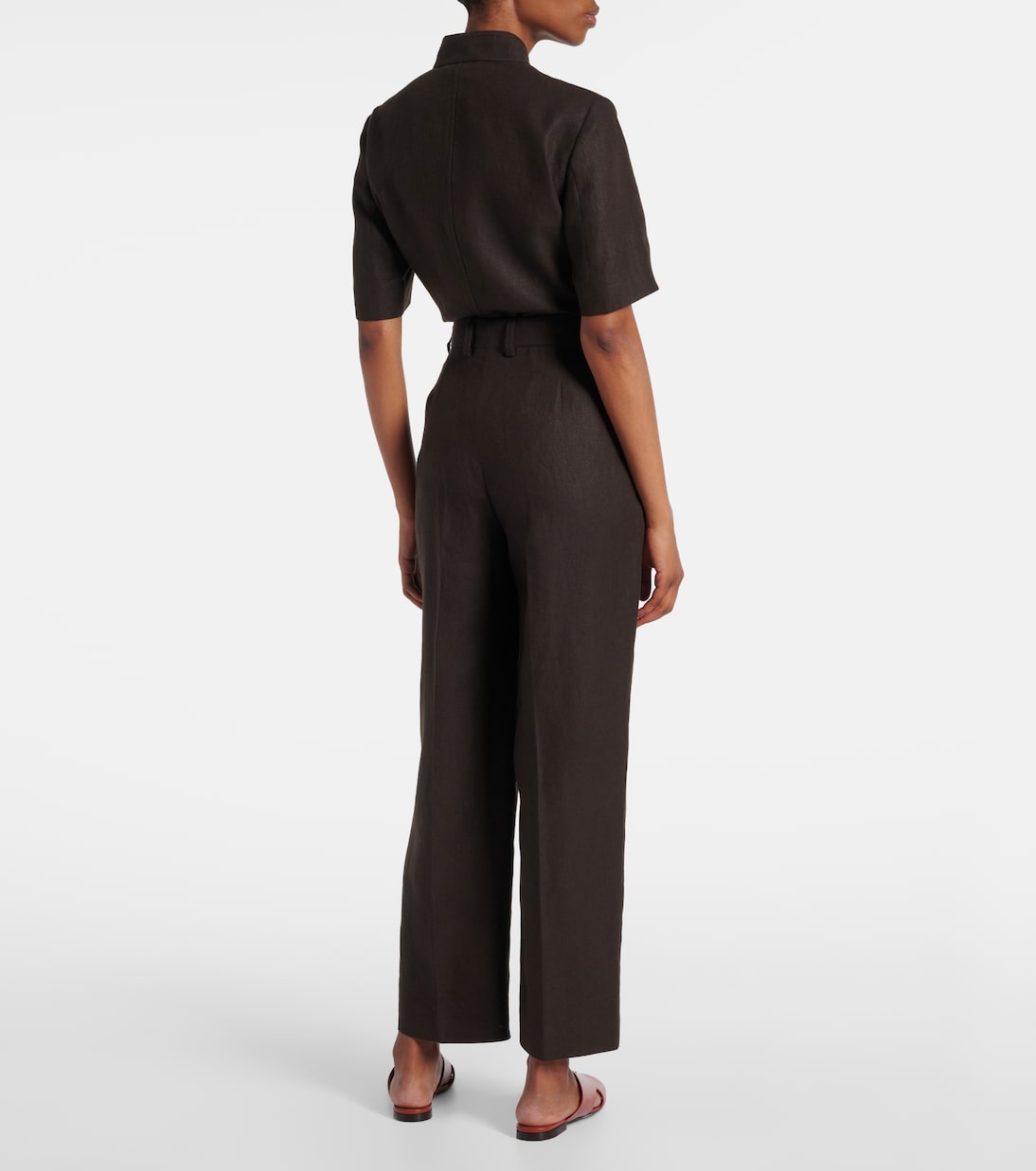 Gerade High-Rise-Hose aus Leinen | Loro Piana