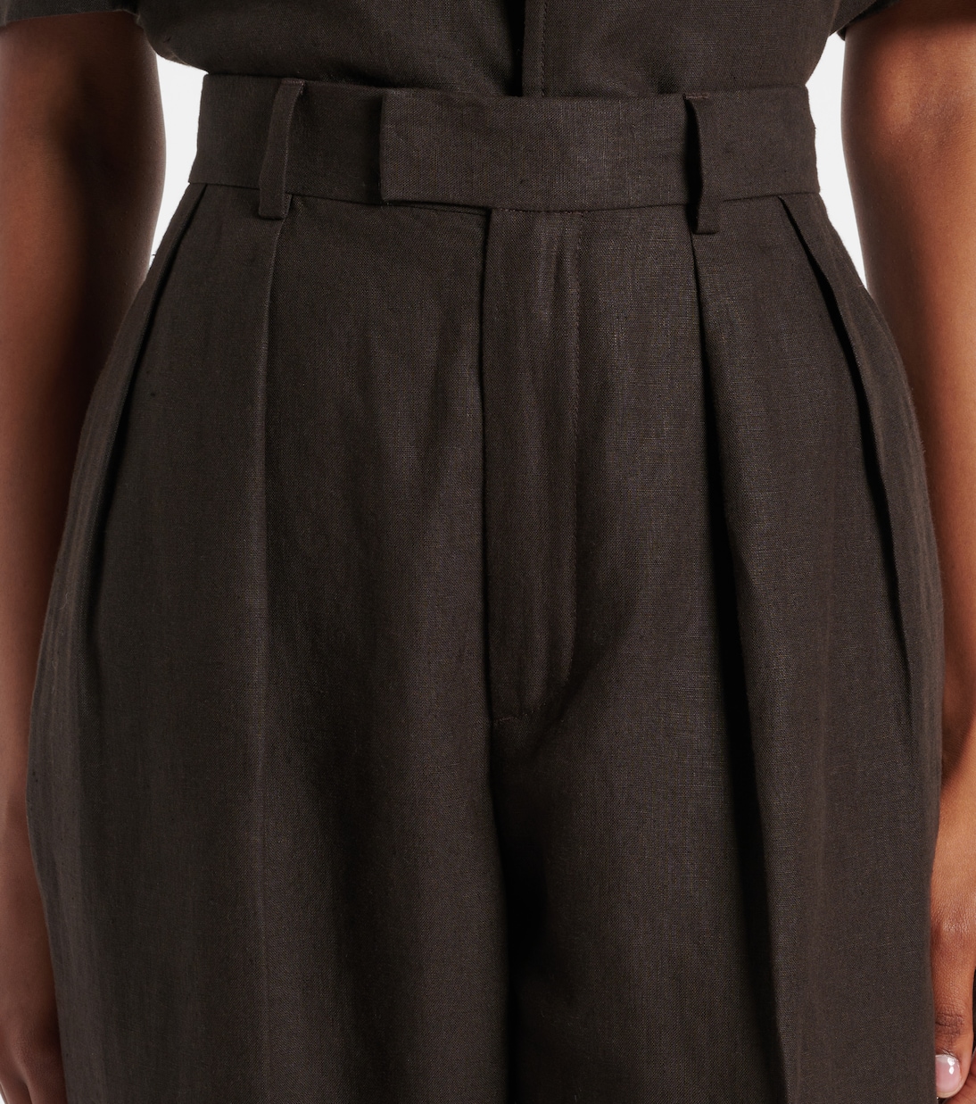 Gerade High-Rise-Hose aus Leinen | Loro Piana