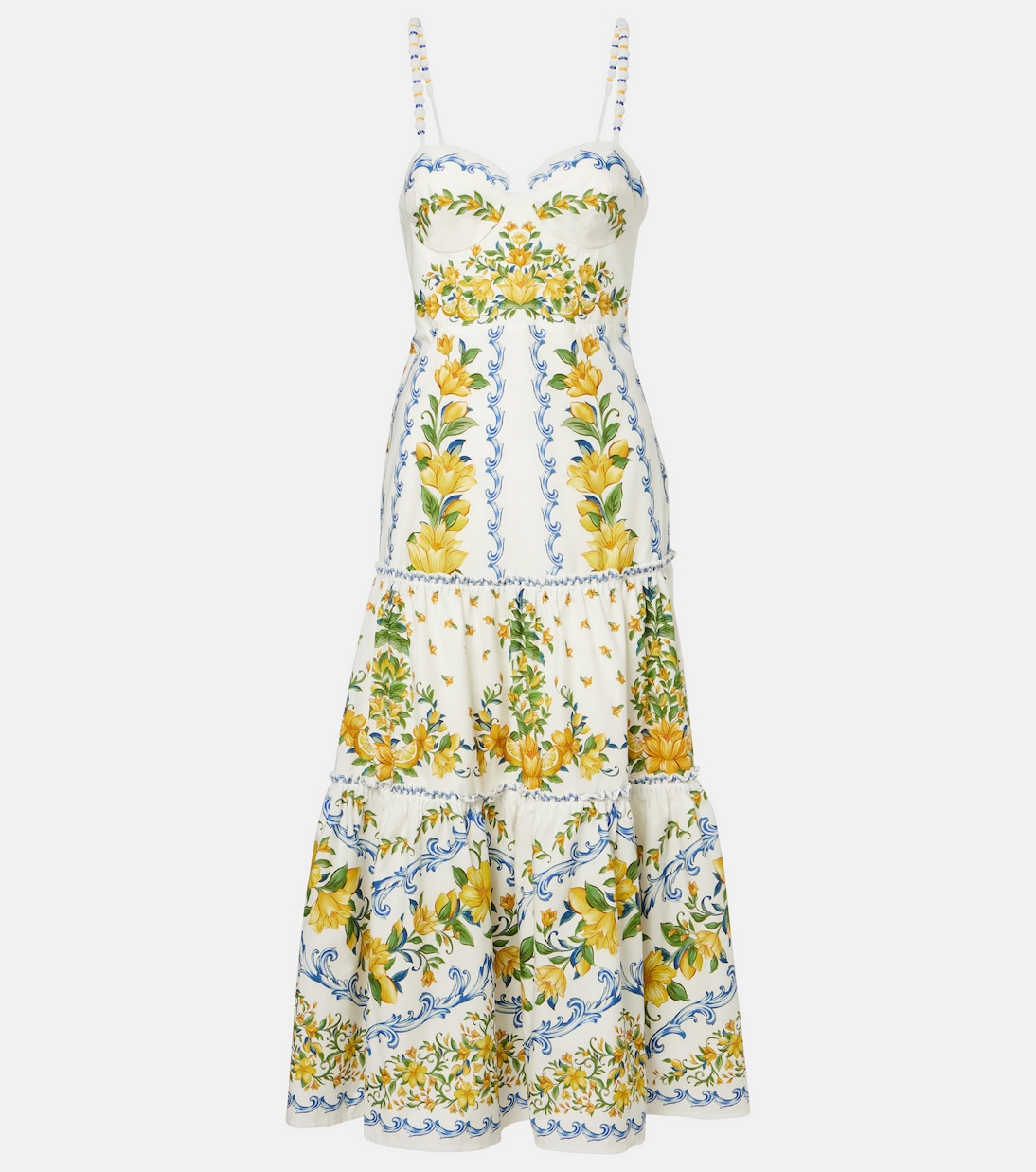 Bedrucktes Midikleid aus Baumwolle | Farm Rio