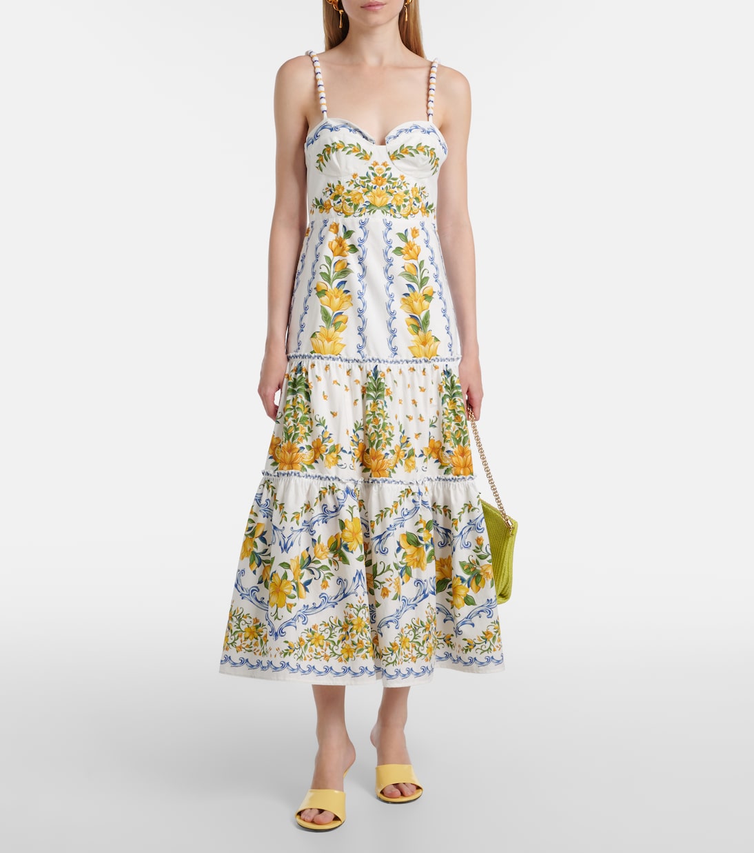 Bedrucktes Midikleid aus Baumwolle | Farm Rio