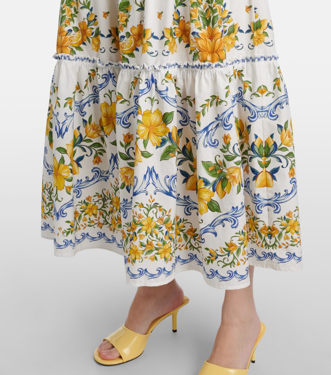 Bedrucktes Midikleid aus Baumwolle | Farm Rio