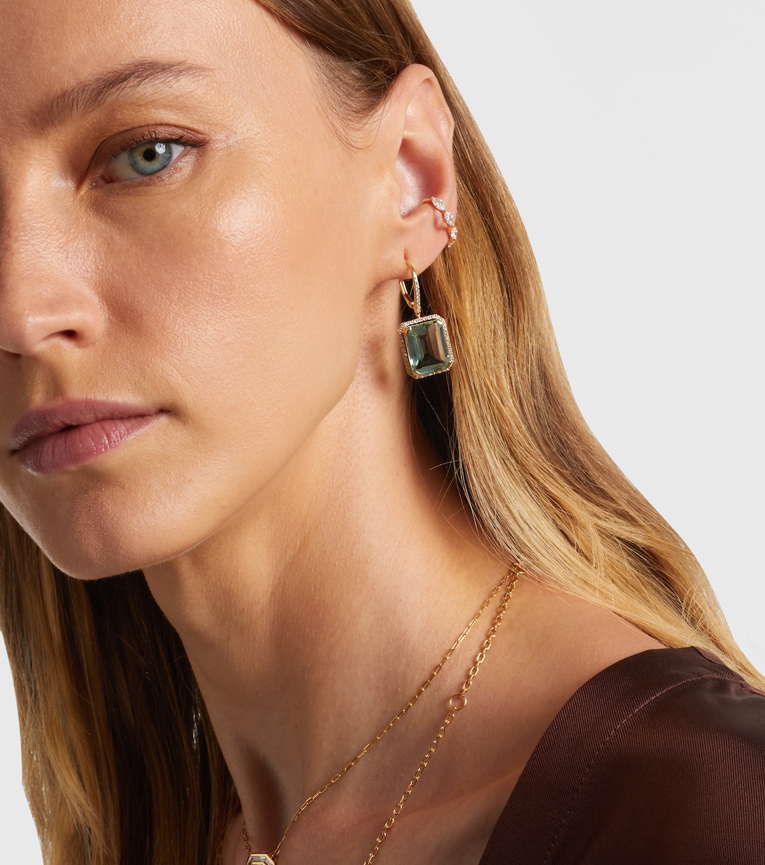 Orecchini Portrait in oro 18kt con ametiste e diamanti | Shay Jewelry