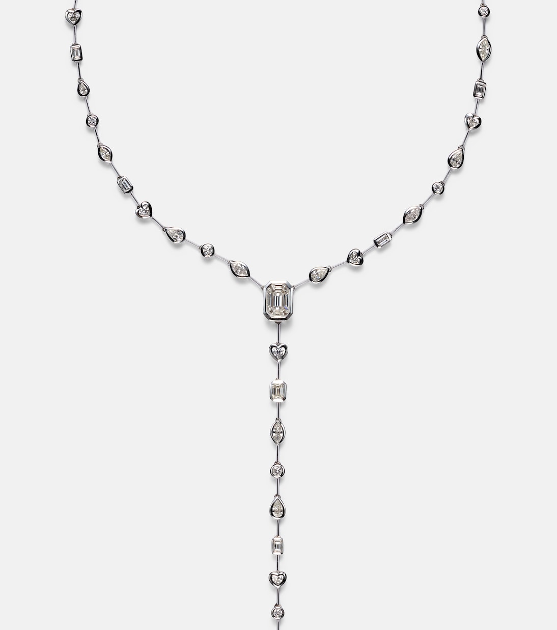 Illusion 18kt white gold necklace with diamonds | Shay Jewelry
