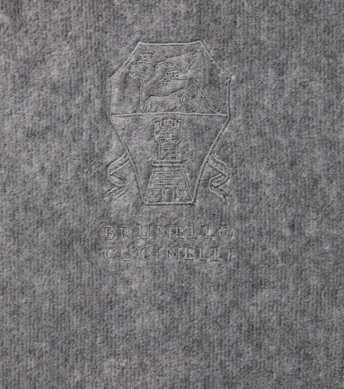 Logo linen-trimmed cotton terry bathrobe | Brunello Cucinelli