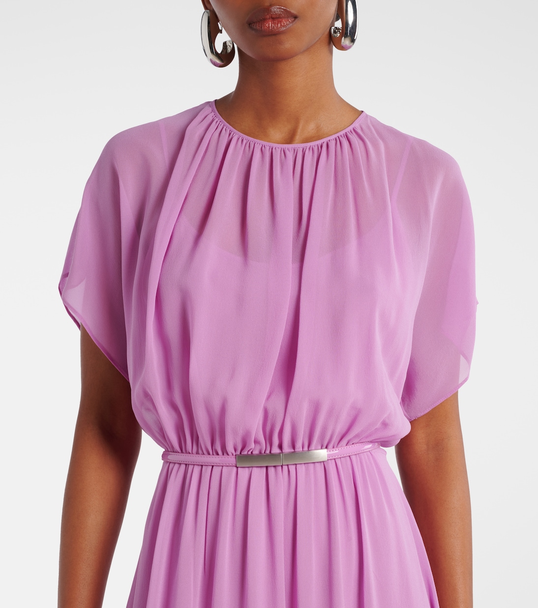 Abito lungo Pineta in georgette di seta | Max Mara