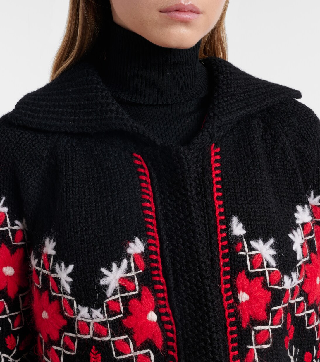 Embroidered wool-blend cardigan | Moncler Grenoble
