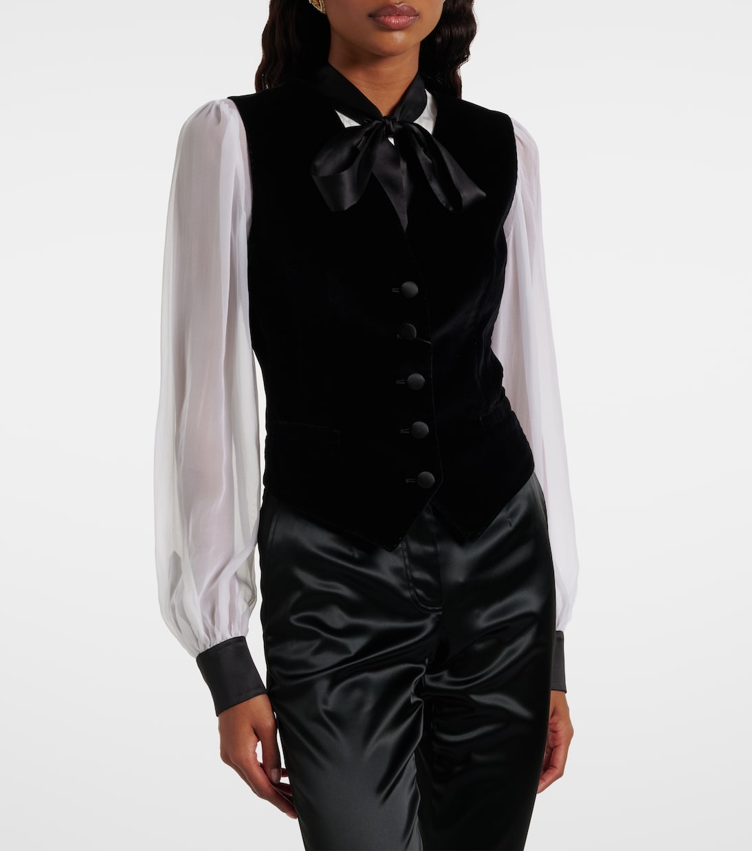 Cotton and silk-blend velvet vest | Dolce&Gabbana