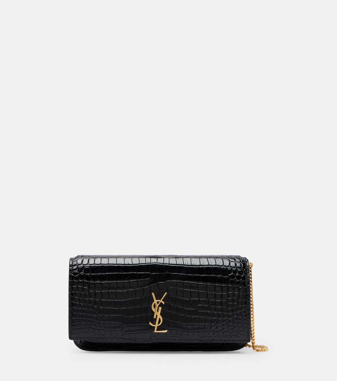 Cassandre Mini croc-effect leather phone pouch | Saint Laurent
