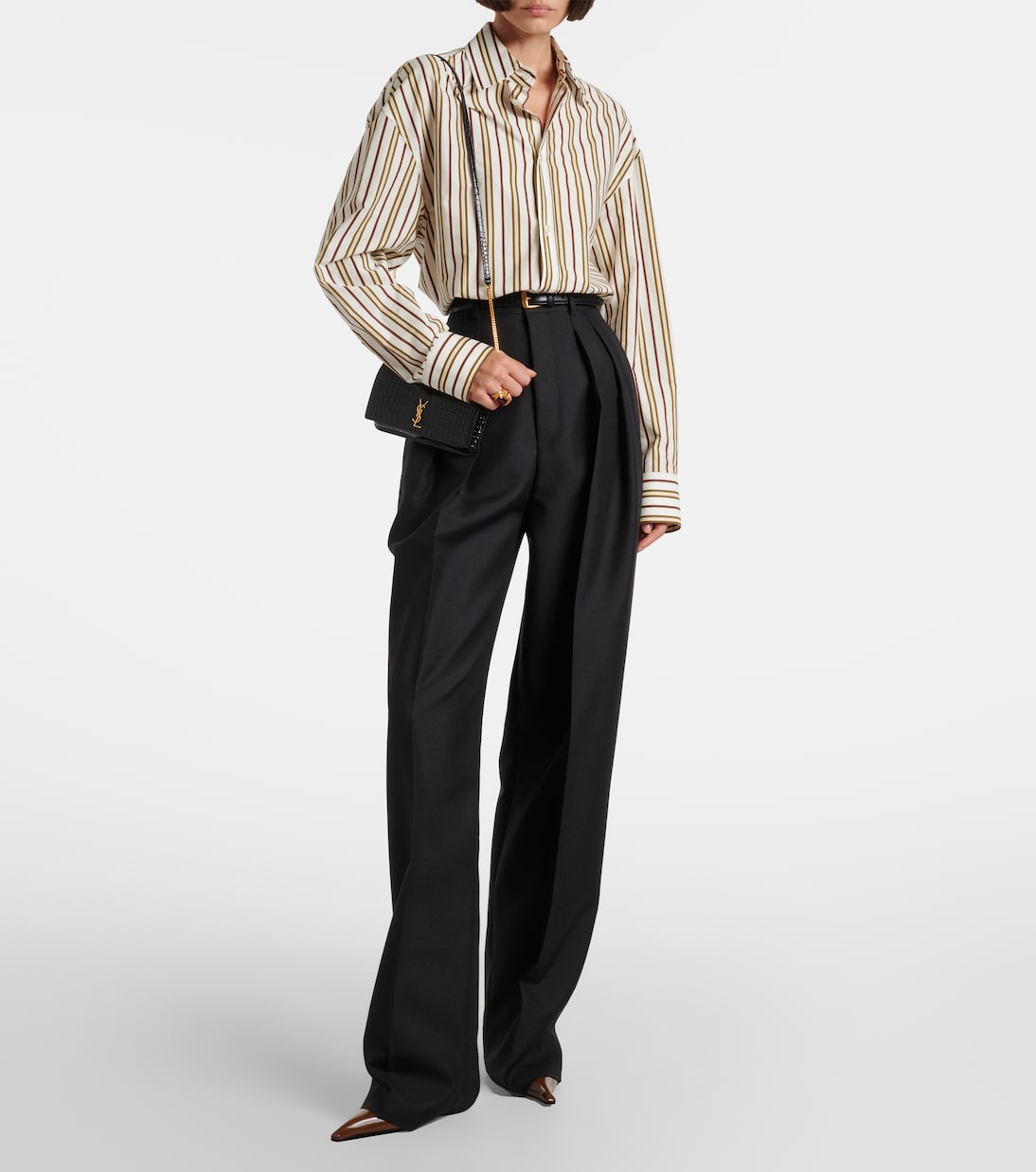 Cassandre Mini croc-effect leather phone pouch | Saint Laurent