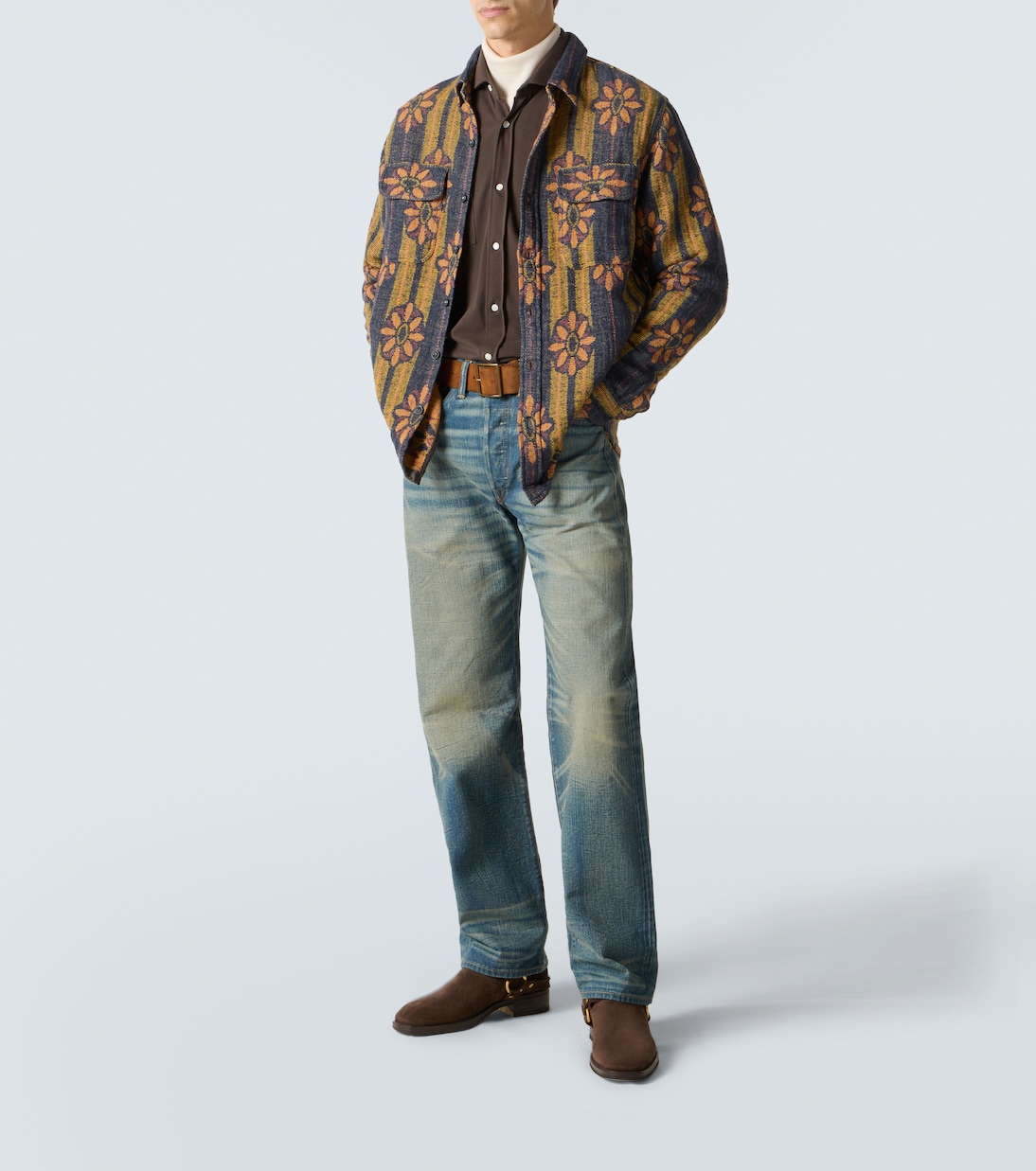 Floral striped cotton jacquard shirt | RRL