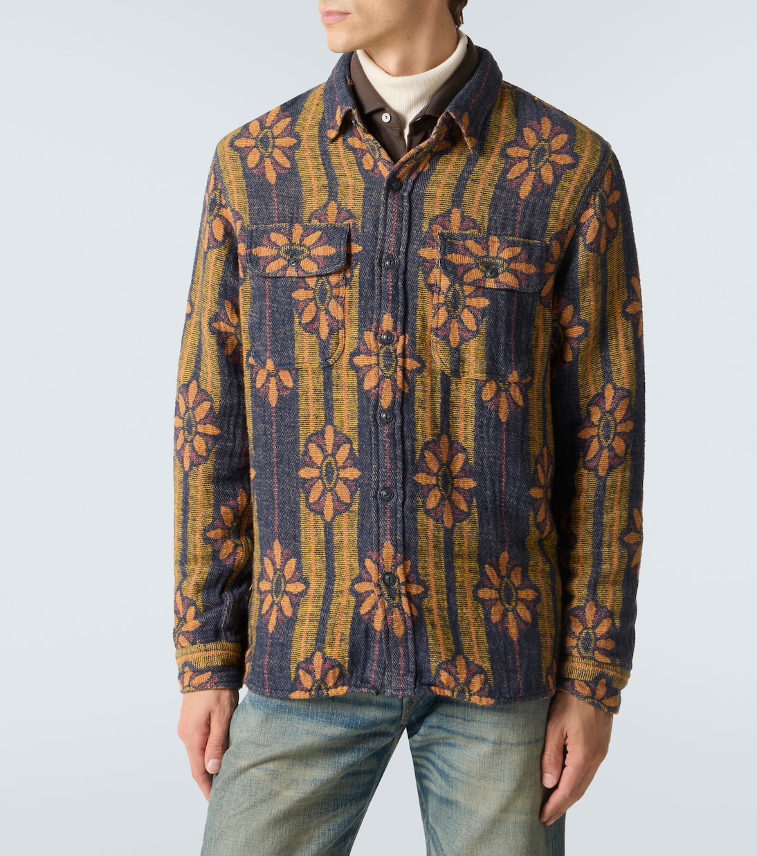 Floral striped cotton jacquard shirt | RRL