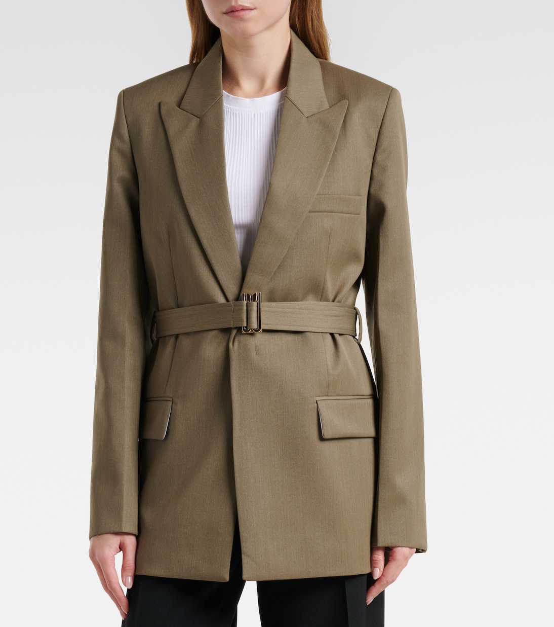 Belted wool-blend blazer | Victoria Beckham