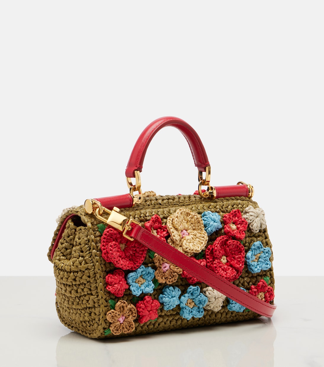 My Sicily Mini raffia-effect top-handle bag | Dolce&Gabbana