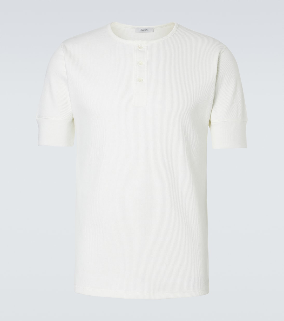 Cotton and linen jersey Henley shirt | Lemaire