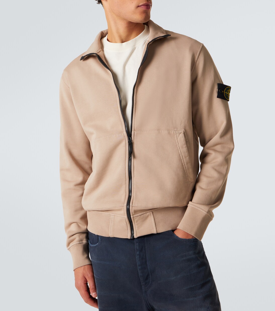 Compass cotton zip-up sweatshirt | Stone Island