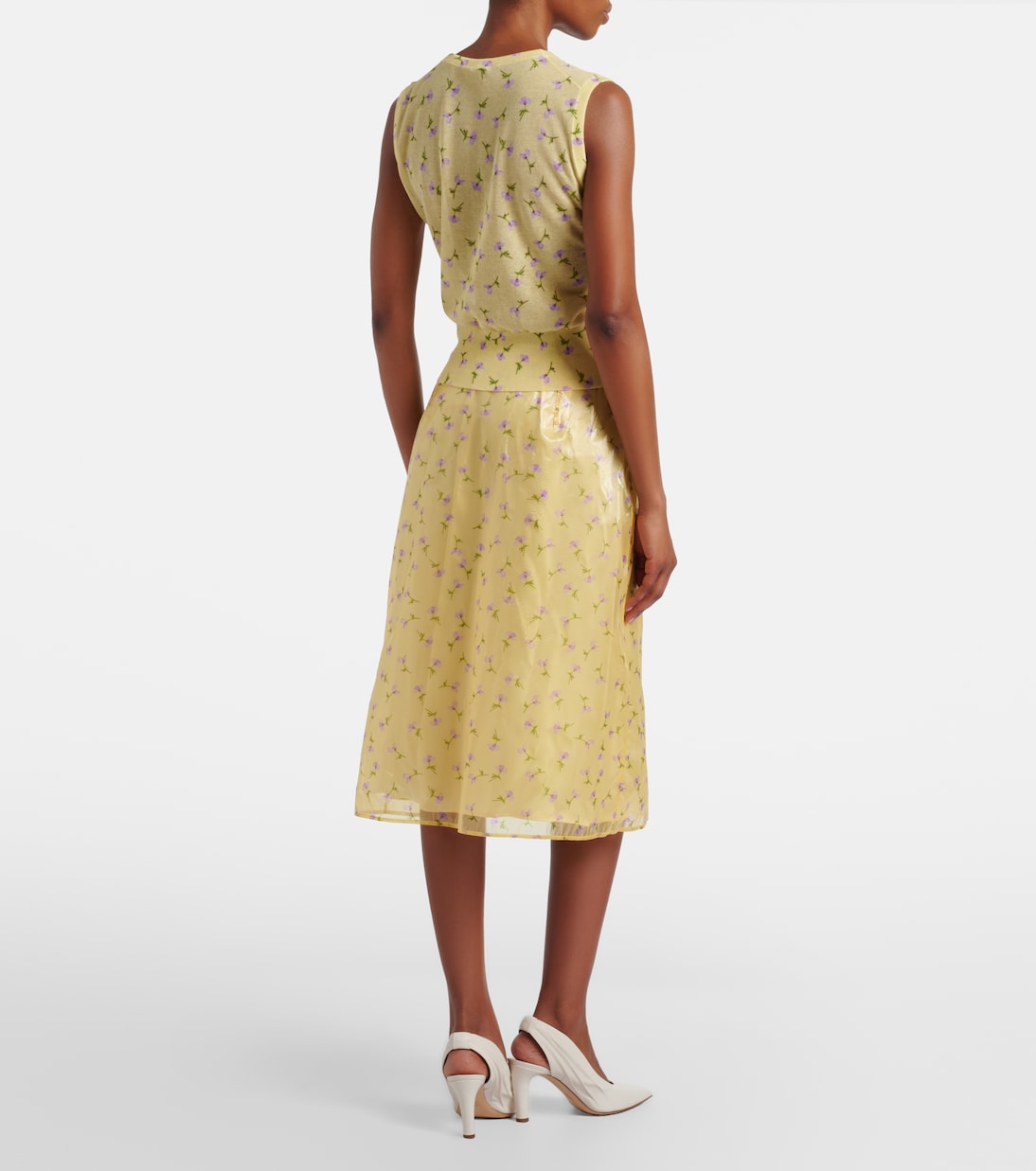 Floral organdy midi skirt | Jil Sander