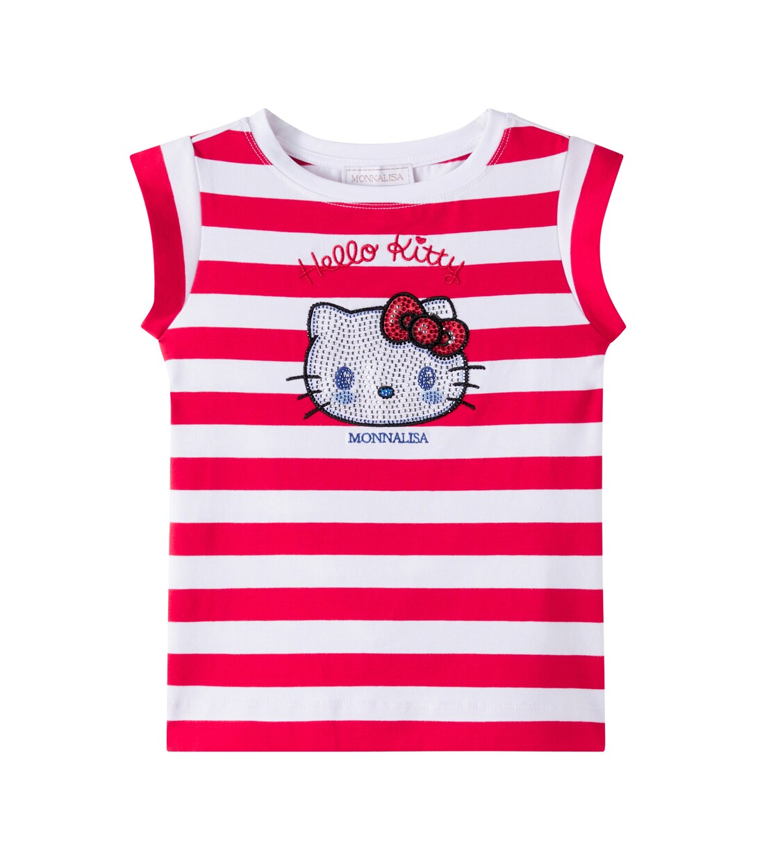 x Hello Kitty striped cotton-blend T-shirt | Monnalisa