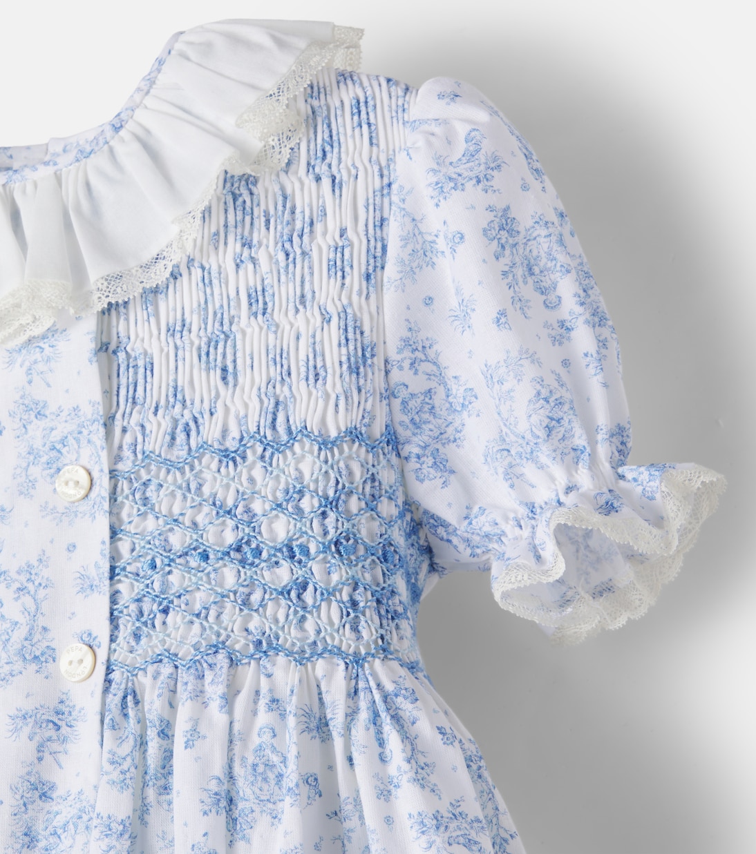 Printed smocked cotton dress | Pepa London