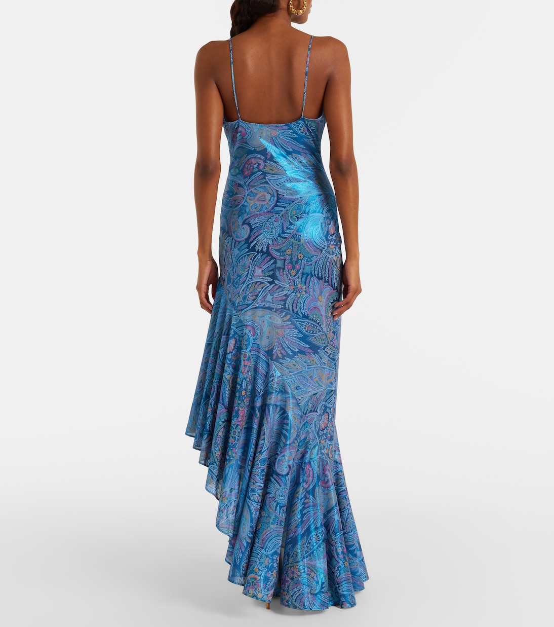Paisley asymmetric ruffled midi dress | Etro