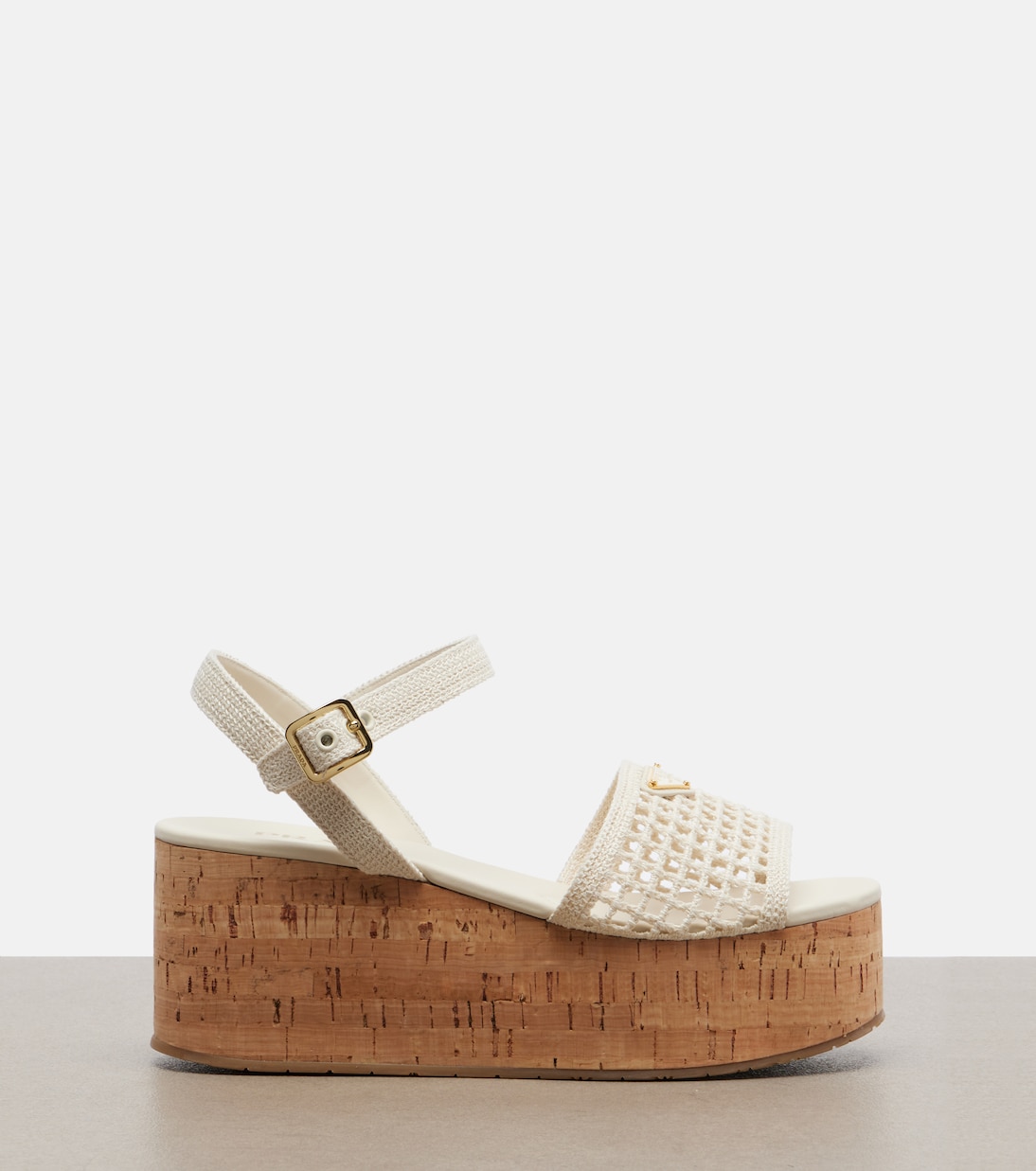 Plateausandalen aus Häkelstrick | Prada