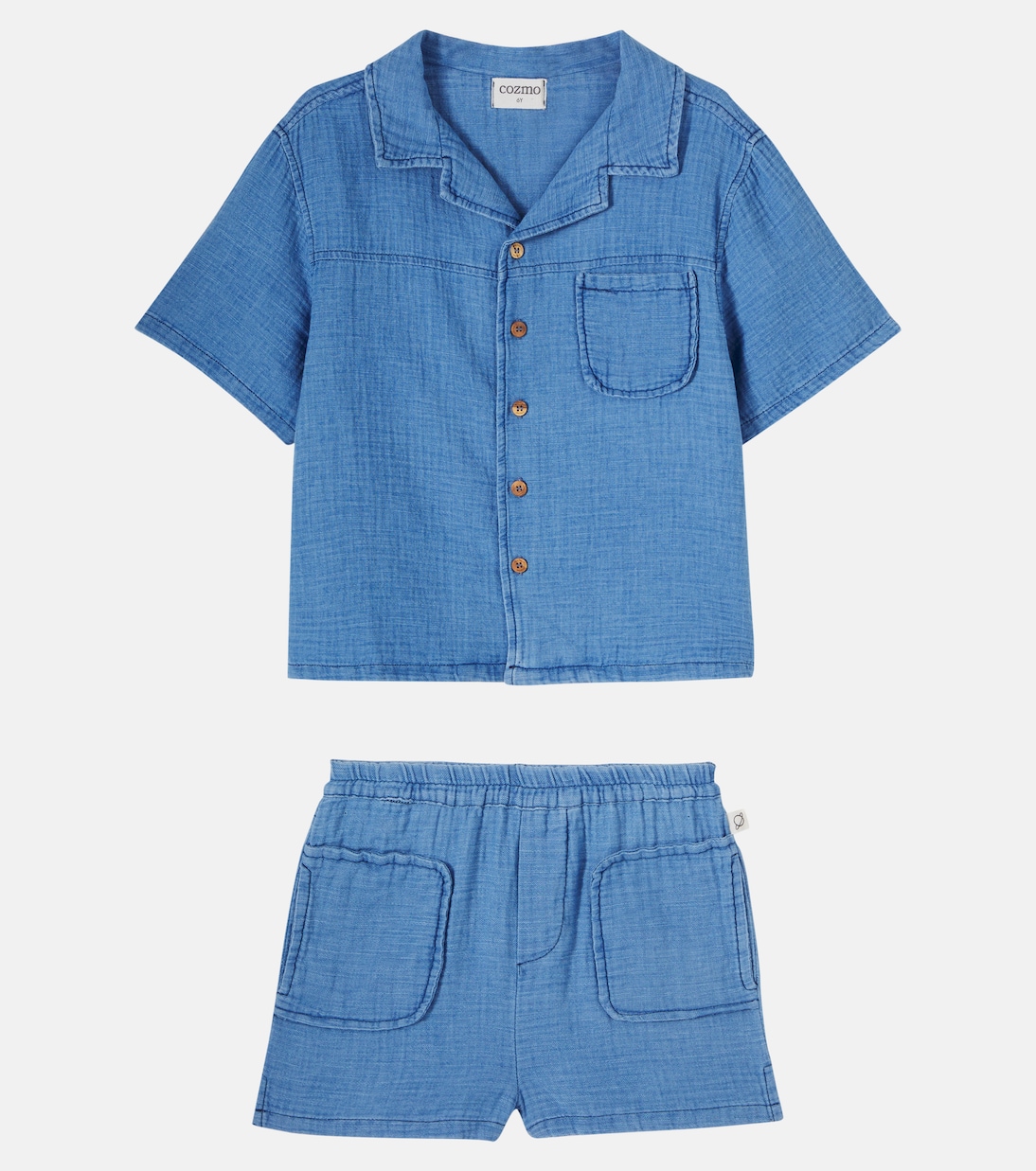 Ensemble chemise de bowling et short Gale en chambray de coton | Cozmo