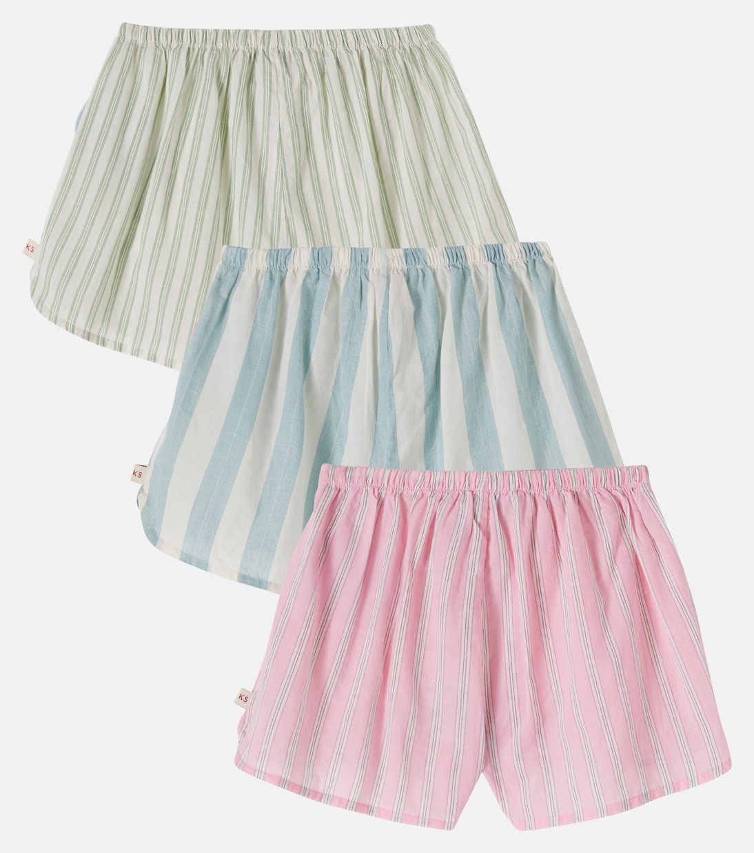 Asli set of 3 striped cotton poplin shorts | Konges Sløjd