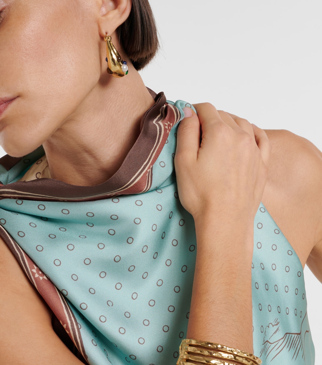 Orecchini a cerchio Jem Rainbow con cristalli | Alémais