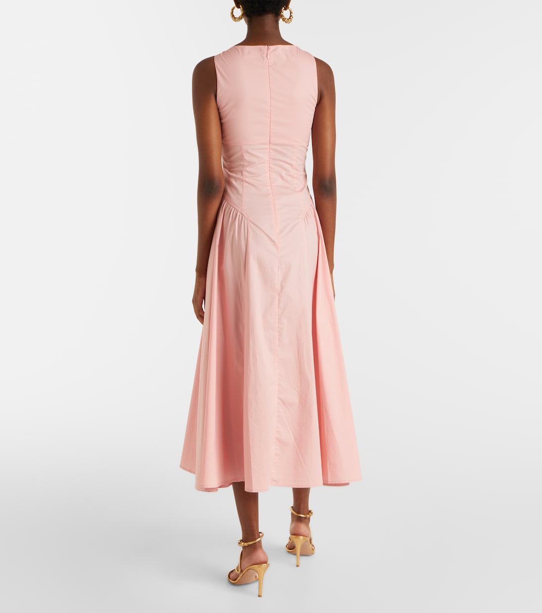 Gwen cotton poplin midi dress | Staud