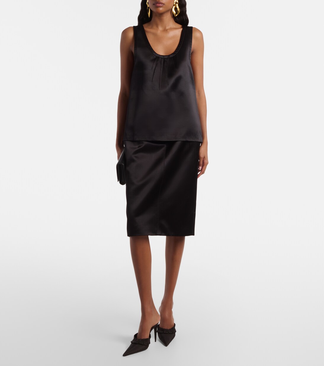 Satin pencil skirt | Saint Laurent