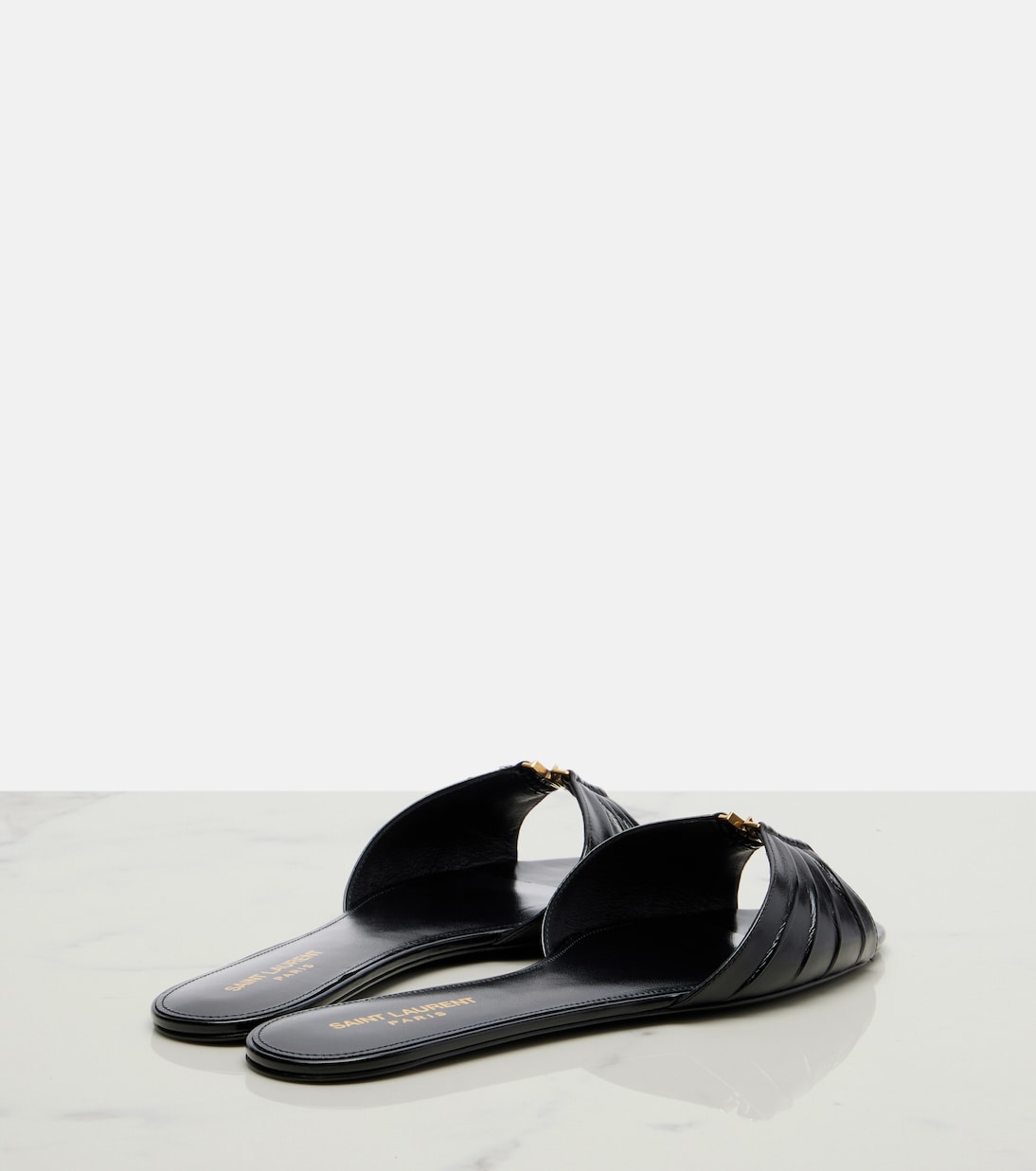 Cassandre leather slides | Saint Laurent