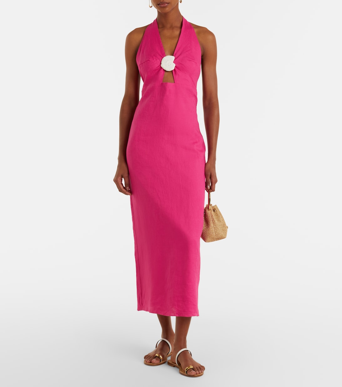 Orly cutout linen midi dress | Cala de la Cruz