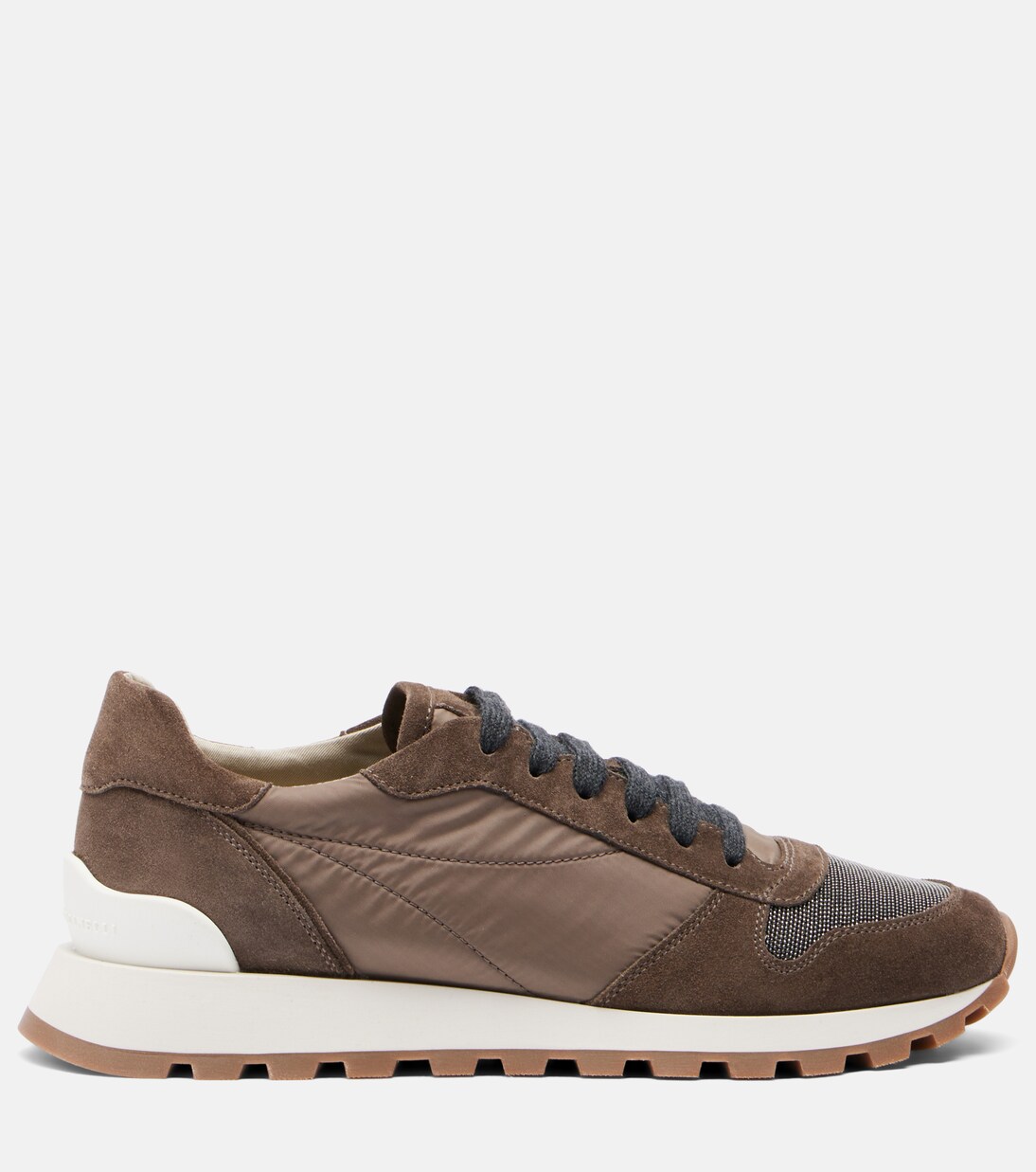 Monili suede-trimmed sneakers | Brunello Cucinelli
