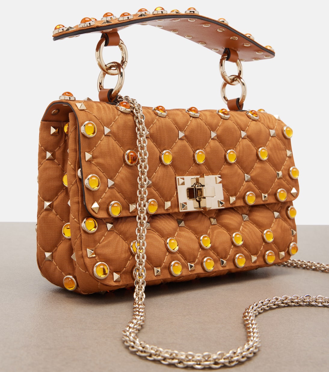 Rockstud Spike Small moiré shoulder bag | Valentino Garavani