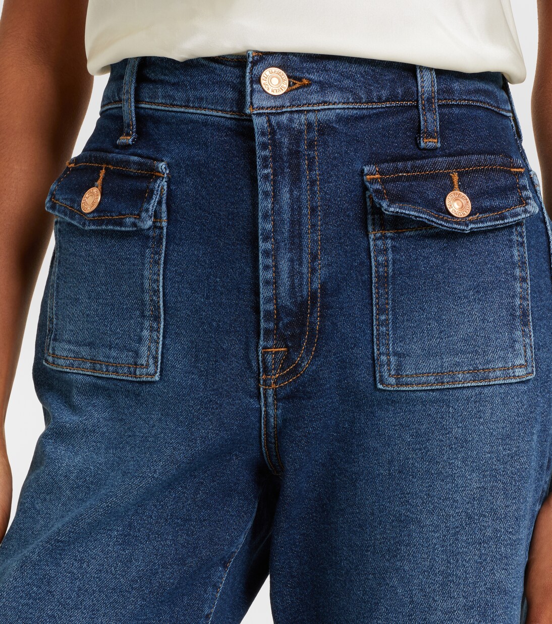 Stovepipe cropped straight jeans | 7 For All Mankind
