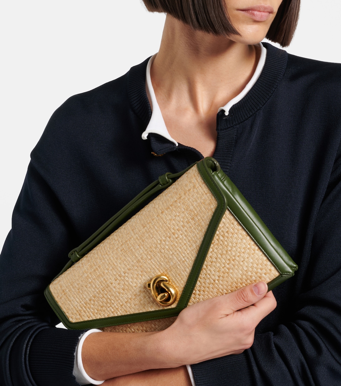 Knot Lock Medium raffia top-handle bag | Bottega Veneta