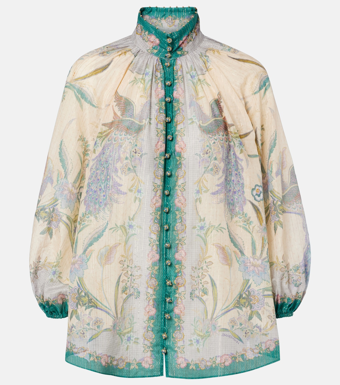 Blusa Indra in misto cotone e seta con stampa | Zimmermann
