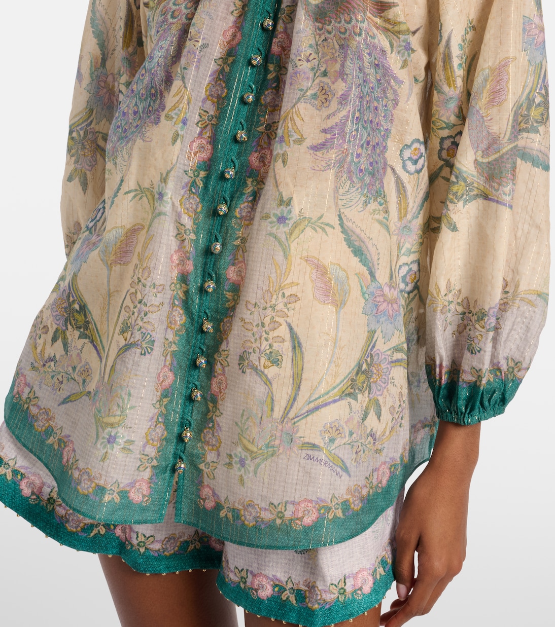 Blusa Indra in misto cotone e seta con stampa | Zimmermann
