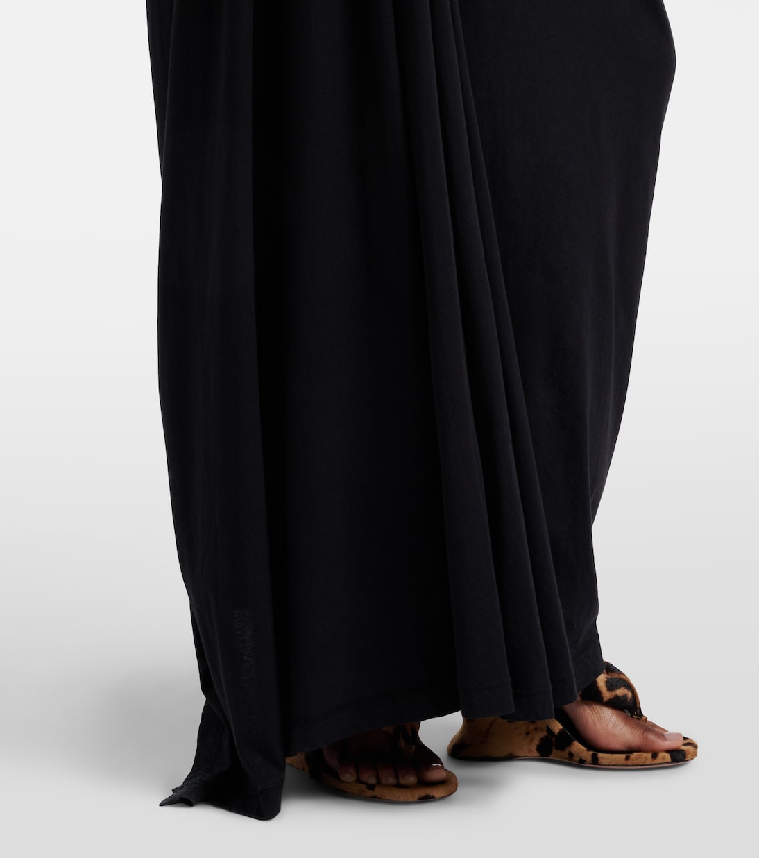 Logo caped cotton jersey maxi dress | Balenciaga