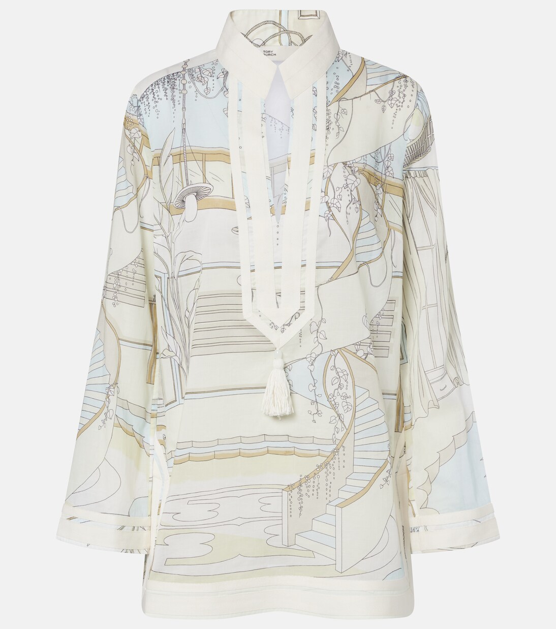 Printed cotton voile tunic | Tory Burch